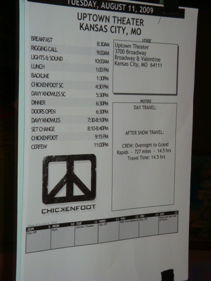 Chickenfoot K.C. Tour Guide