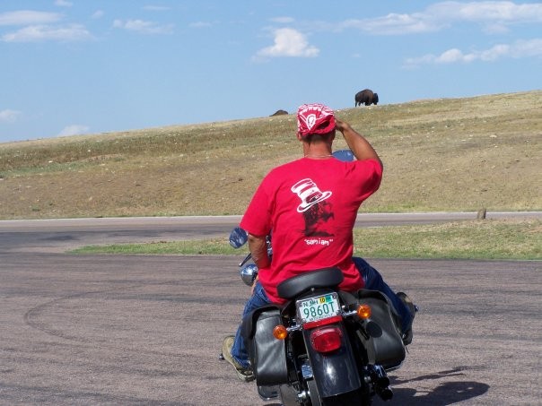 Tommy on his Fatboy in Surgis, 2006