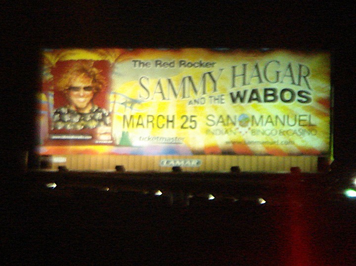 Sammy Hagar and the Wabos billboard