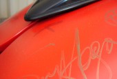 Red Rocker Signature on the Fuel Tank